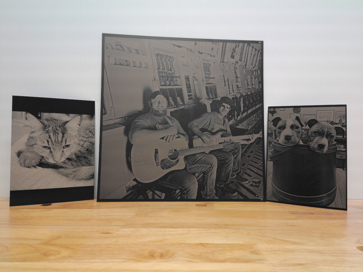 Custom laser engraved aluminum art panels and metal wall decor